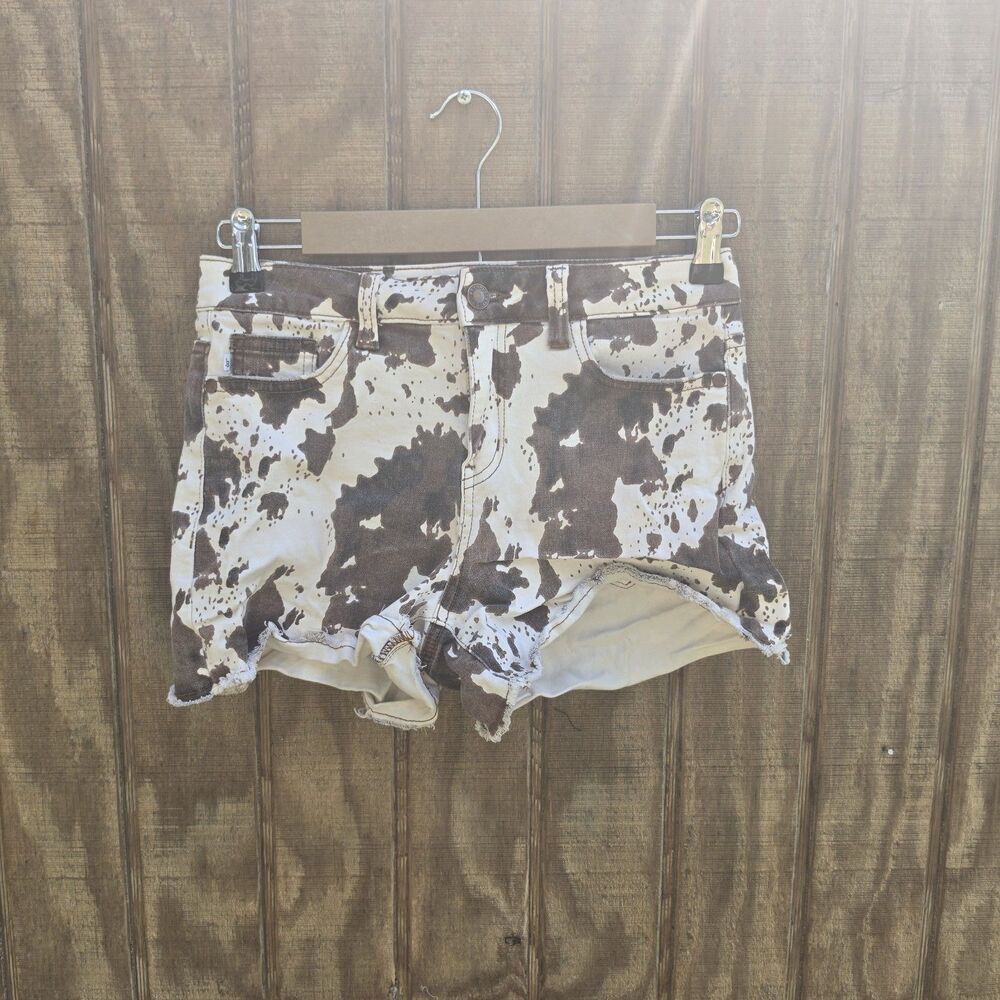 Judy Blue Cow Print Western Cut Off Shorts Womens Size S